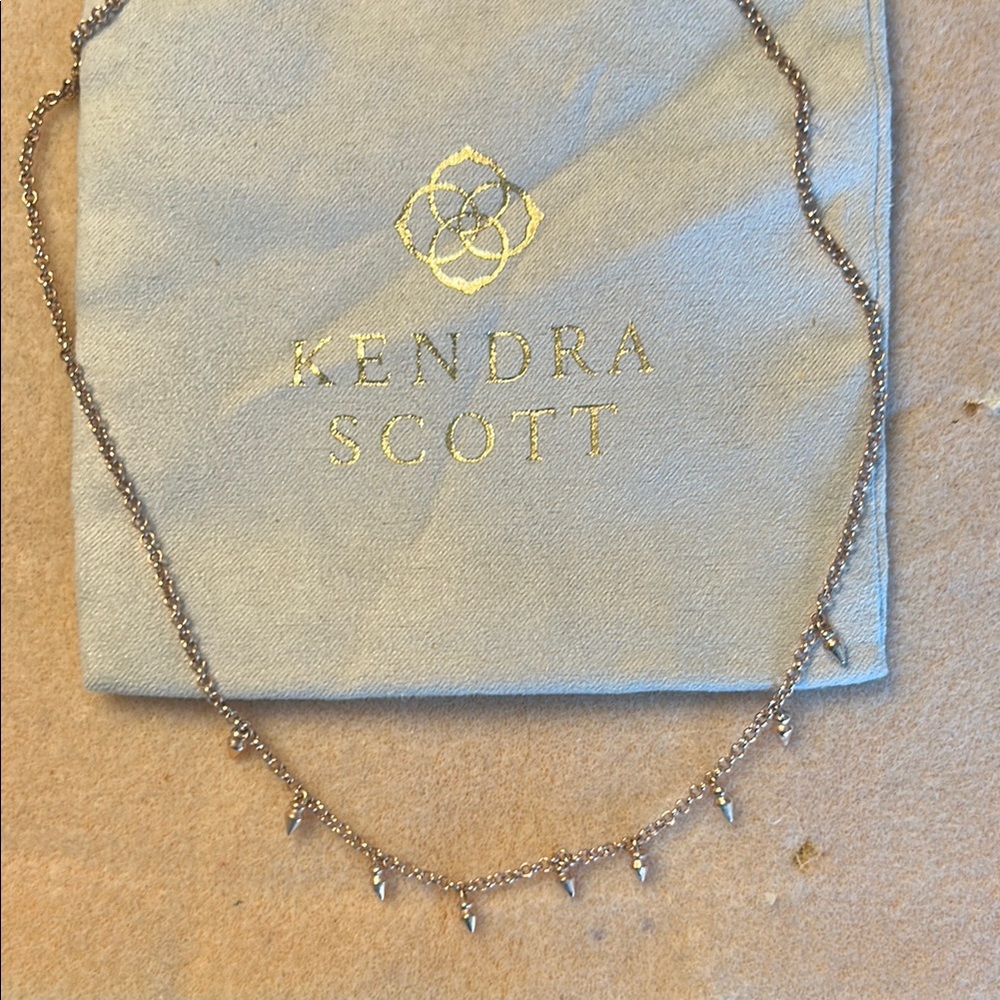 Kendra Scott Rose Gold Tone Minimalist Necklace with Dainty Drops